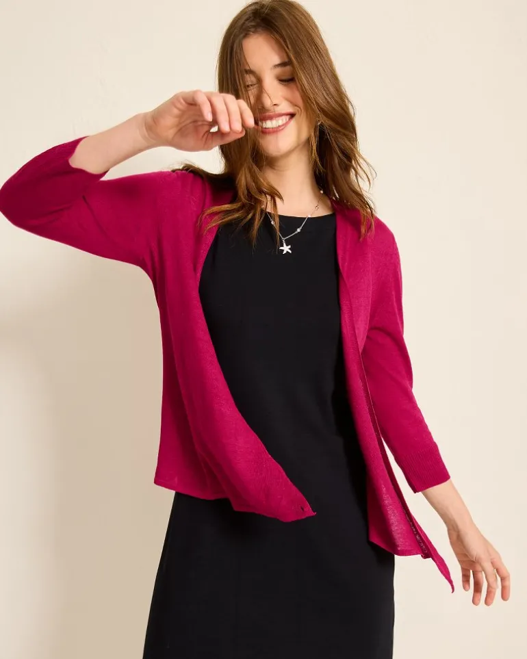 Fashion Tommy Bahama Addison Linen-Blend Cardigan Pink Papaya
