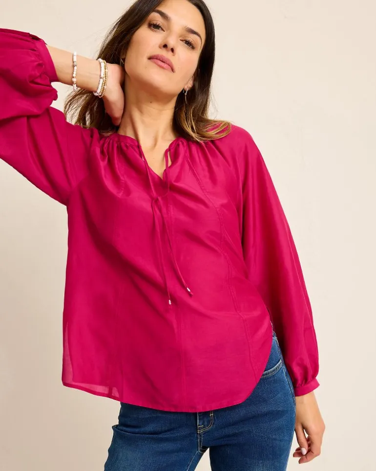 Cheap Tommy Bahama Agua Amara Seamed Peasant Top Pink Papaya