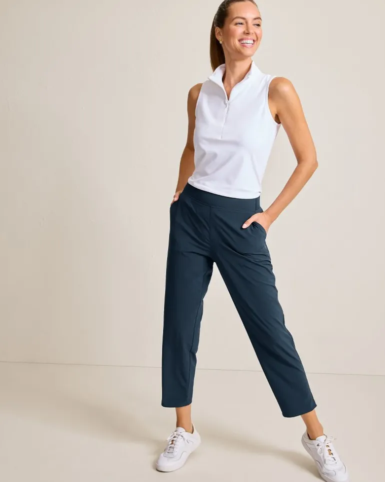 New Tommy Bahama Alicia IslandZone® Cropped Easy Pants Dark Sapphire