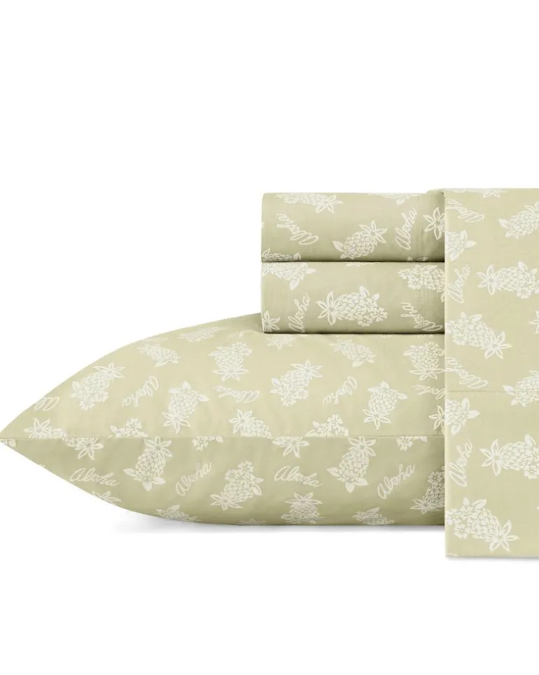 Shop Tommy Bahama Aloha Pineapple King Sheet Set Sage Green