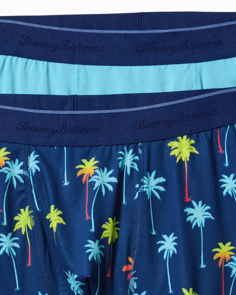 New Tommy Bahama Aloha Print Tech Boxer Briefs - 2-Pack Island Navy