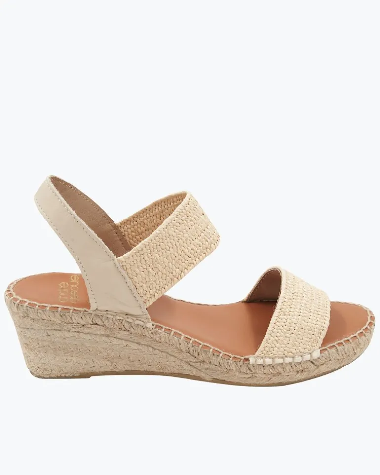 Store Tommy Bahama André Assous Aviana Stretch-Raffia Wedges Natural