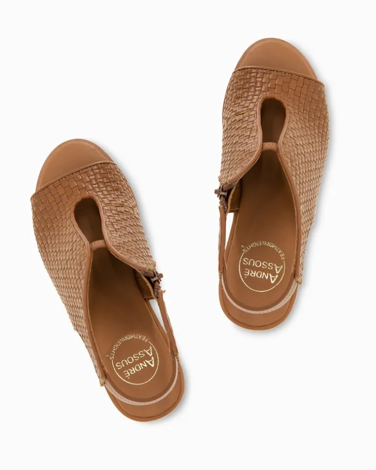 Shop Tommy Bahama André Assous Belinda Featherweights™ Wedges Cognac Woven
