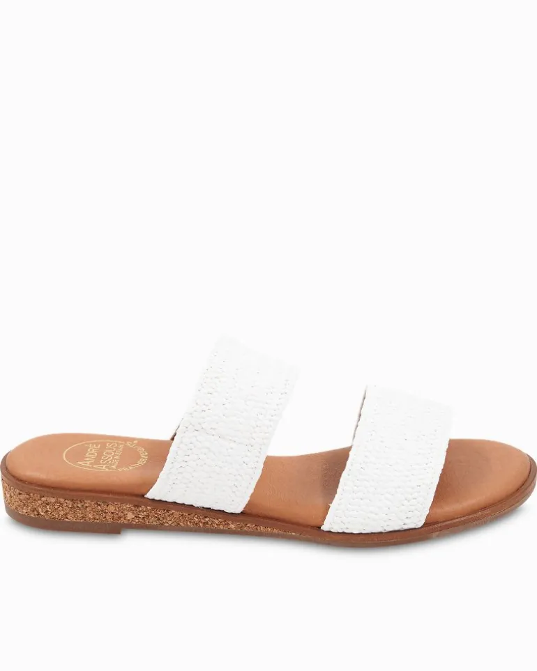 New Tommy Bahama André Assous Galia Stretch-Raffia Featherweights™ Sandals White