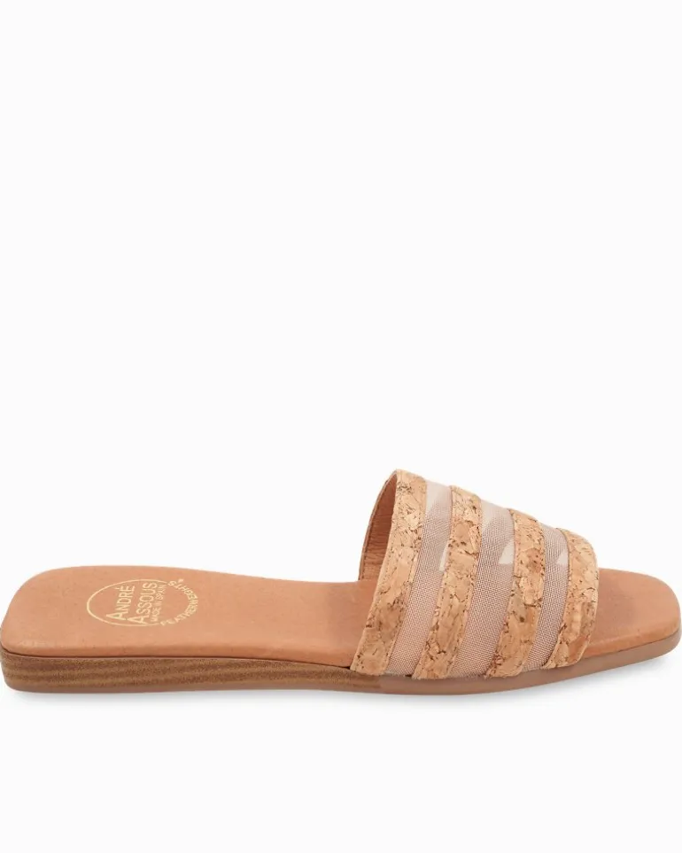New Tommy Bahama André Assous Kaila Cork Featherweights™ Sandals Natural
