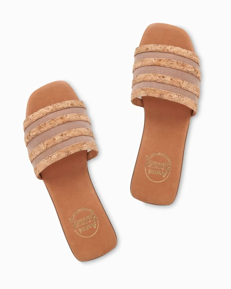 New Tommy Bahama André Assous Kaila Cork Featherweights™ Sandals Natural