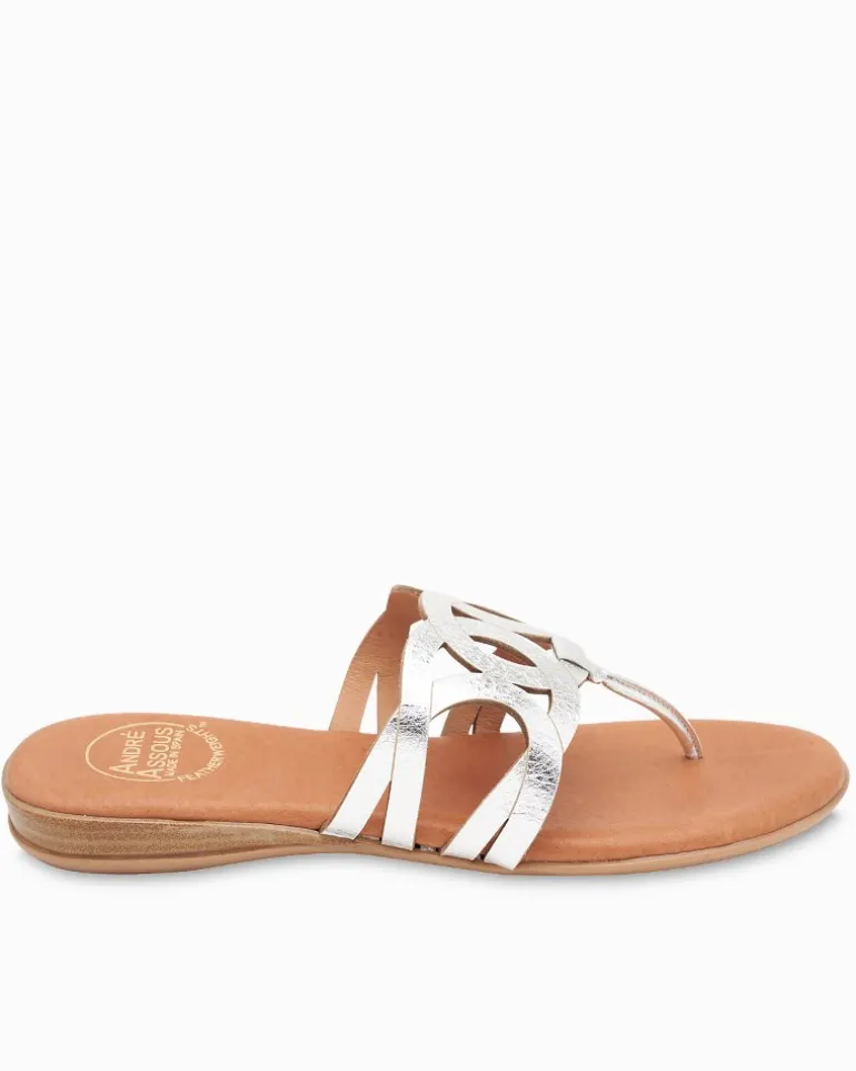 Shop Tommy Bahama André Assous Nature Metallic Featherweights™ Sandals Silver