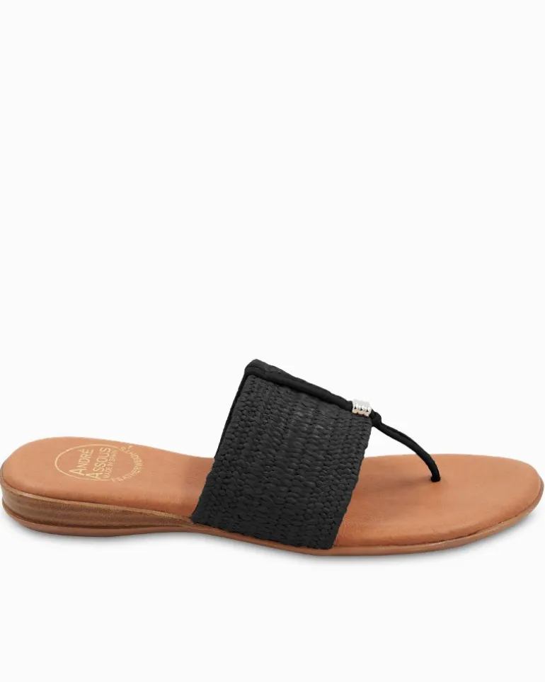 Sale Tommy Bahama André Assous Nice Stretch-Raffia Featherweights™ Sandals Black