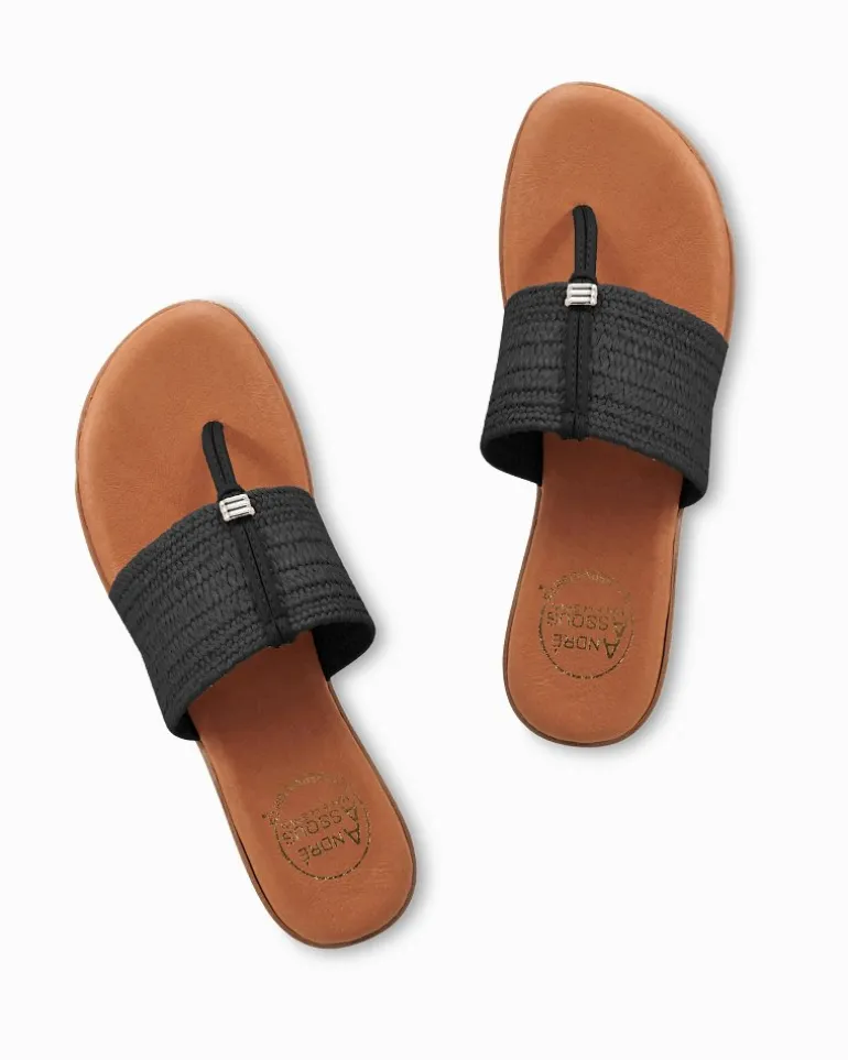 Sale Tommy Bahama André Assous Nice Stretch-Raffia Featherweights™ Sandals Black