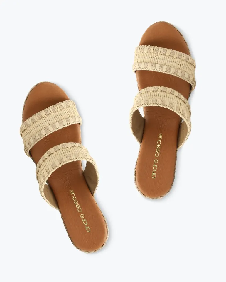 Hot Tommy Bahama André Assous Nolita Stitched Raffia Wedges Sand