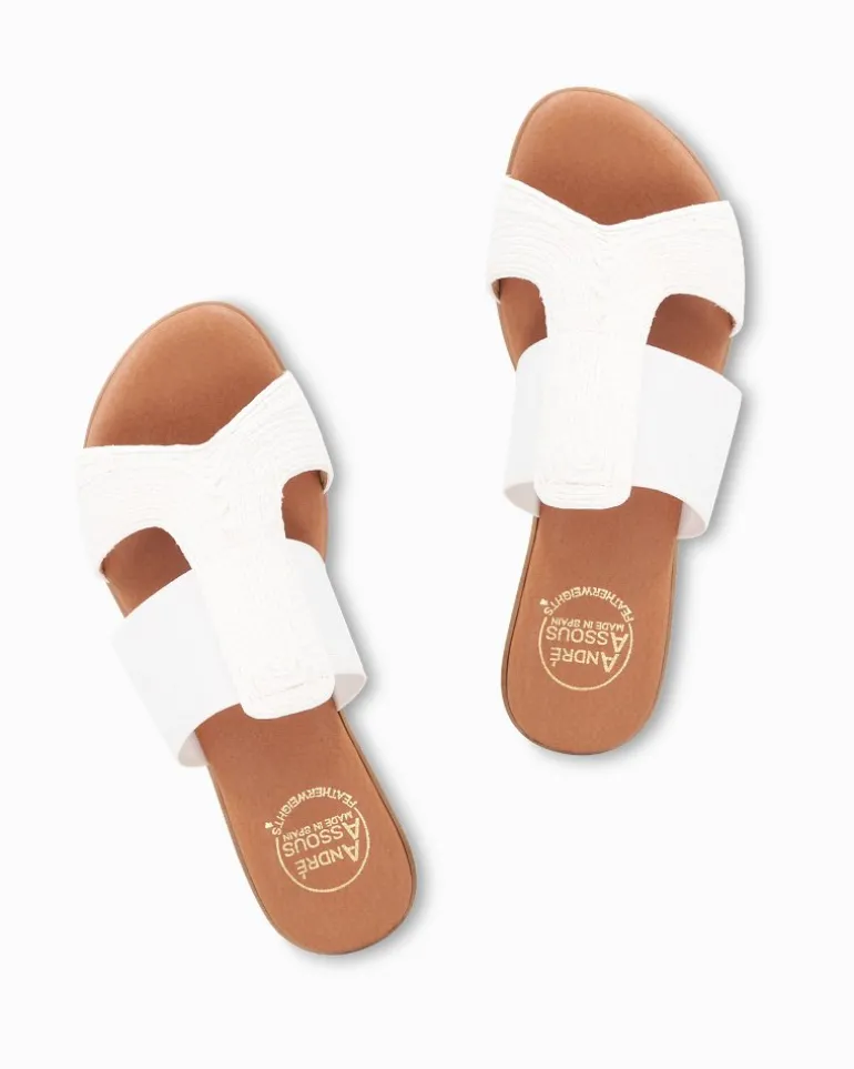 Online Tommy Bahama André Assous Noor Stretch-Raffia Featherweights™ Sandals White