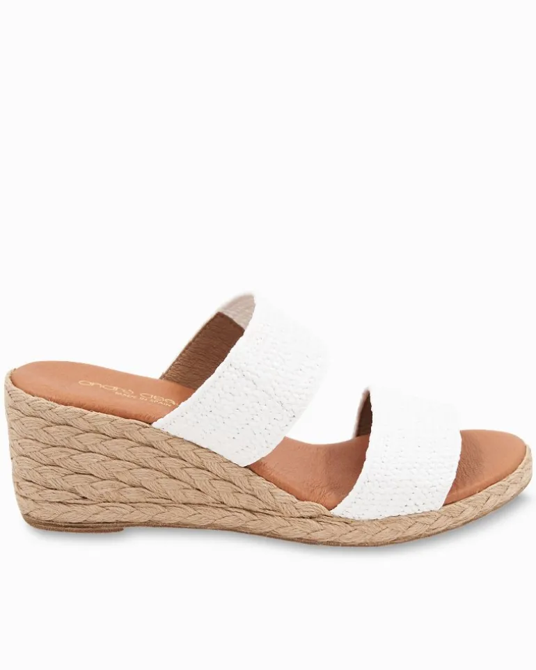 Outlet Tommy Bahama André Assous Nori Stretch-Raffia Wedges White