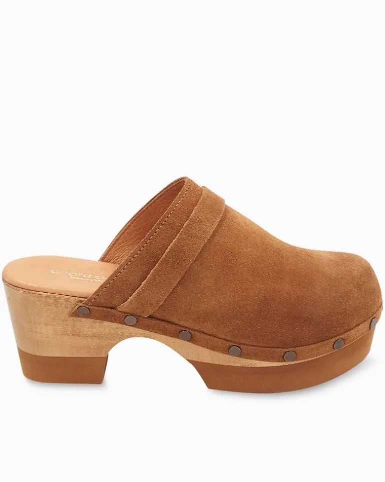 Sale Tommy Bahama André Assous Olivia Featherweights™ Clogs Cognac Suede