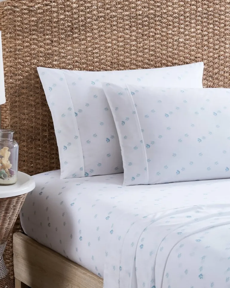 Shop Tommy Bahama Angel Fish 4-Piece King Sheet Set Blue