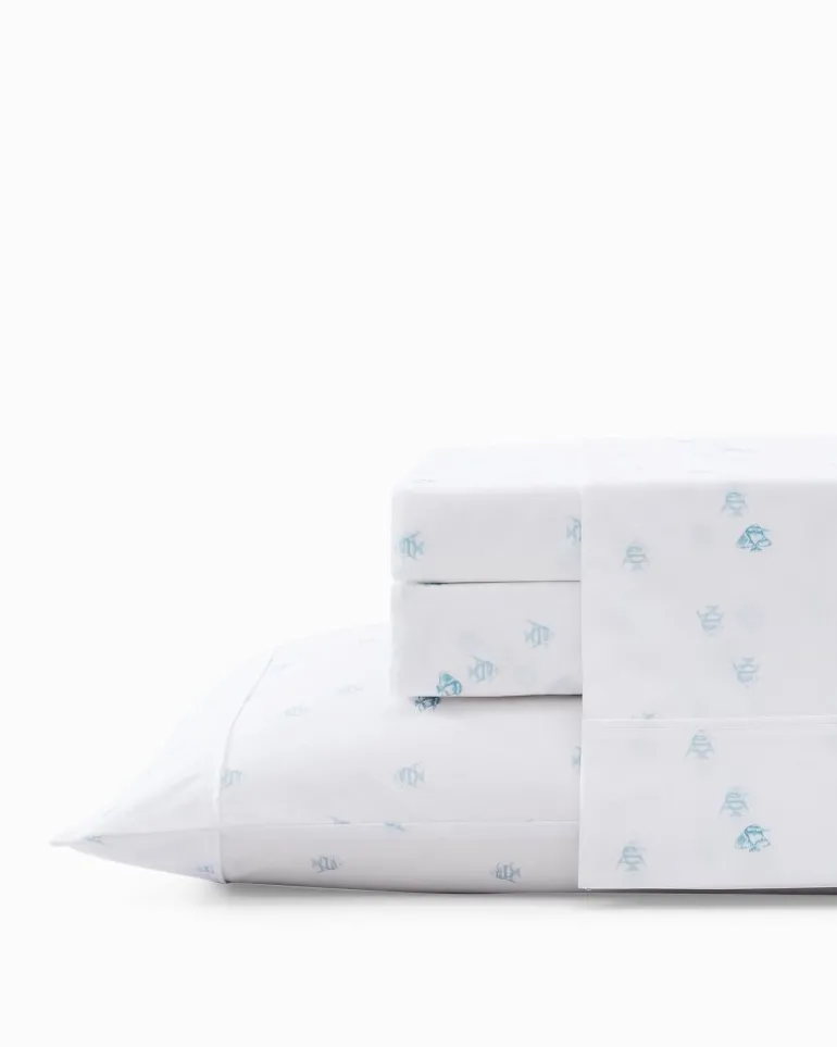Shop Tommy Bahama Angel Fish 4-Piece King Sheet Set Blue