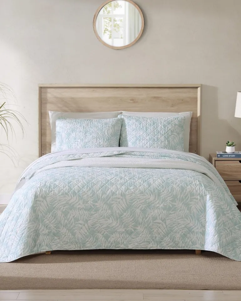Online Tommy Bahama Art of Palms Reversible 3-Piece Full/Queen Quilt Set Blue
