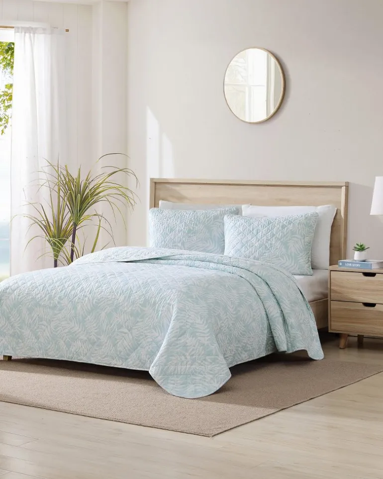 Online Tommy Bahama Art of Palms Reversible 3-Piece Full/Queen Quilt Set Blue