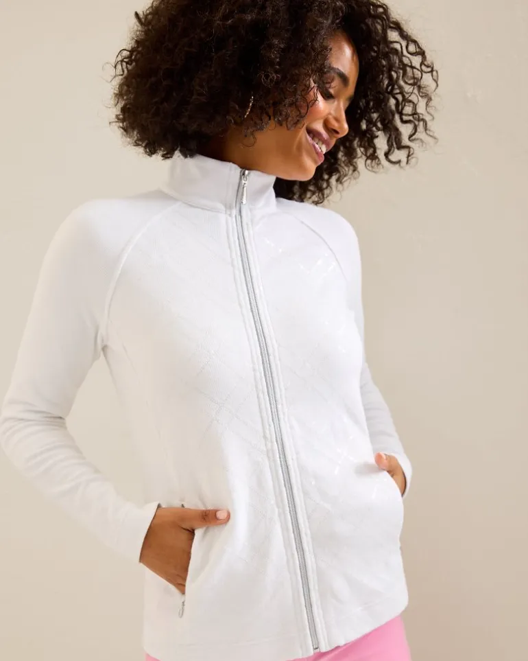 Best Sale Tommy Bahama Aruba Diamond Days Embroidered Full-Zip Sweatshirt White