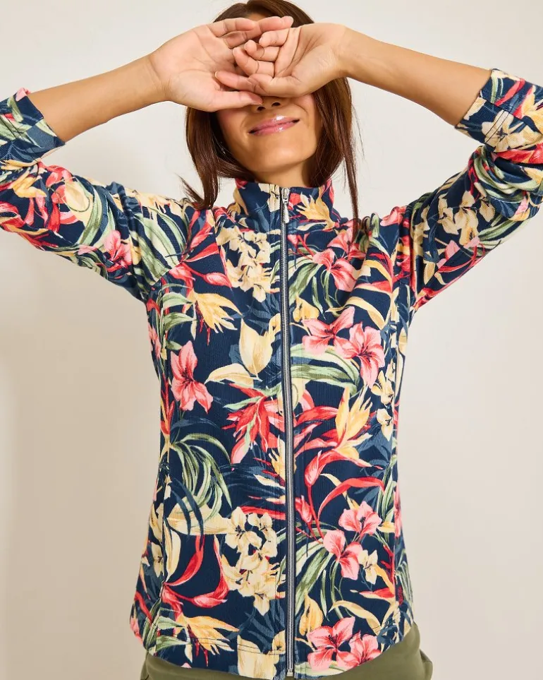 Online Tommy Bahama Aruba Flora Amora Full-Zip Sweatshirt Island Navy