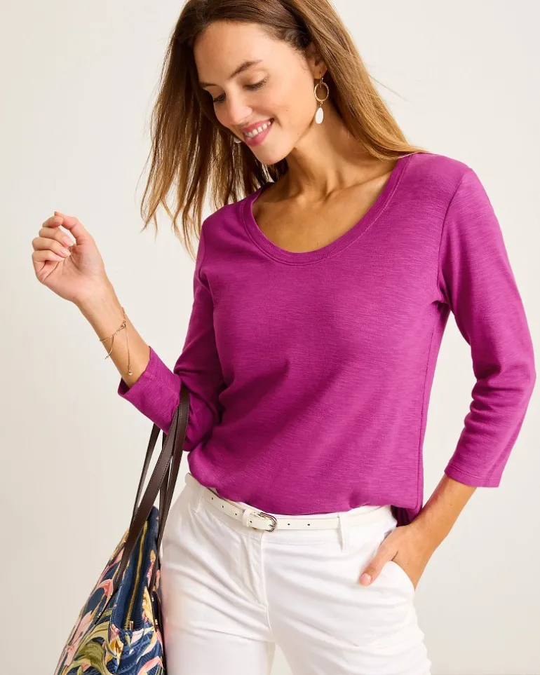 Cheap Tommy Bahama Ashby Isles Scoop-Neck 3/4-Sleeve T-Shirt Island Sunset