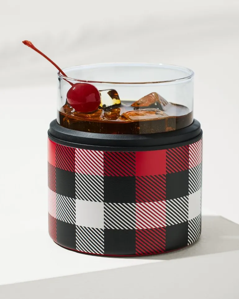 Best Sale Tommy Bahama Asobu® On the Rocks Glass & Kuzie - Plaid Red