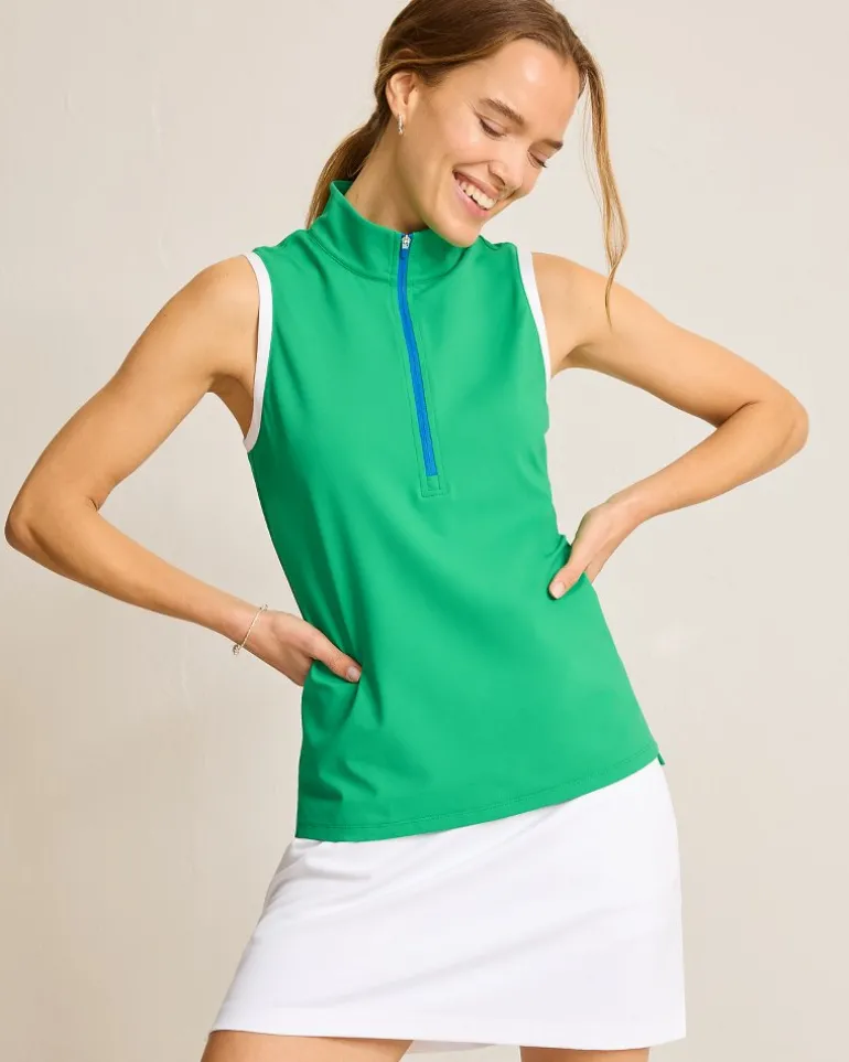 Fashion Tommy Bahama Aubrey Half-Zip IslandZone® Mock Top Hawaiian Holly
