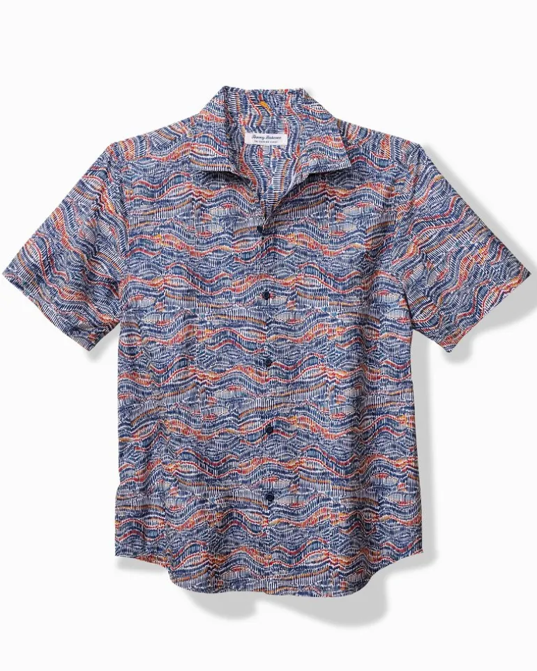 Discount Tommy Bahama Bahama Coast Monte Rio Geo IslandZone® Shirt Summer Grey
