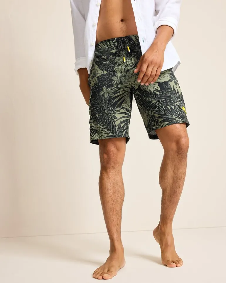 Fashion Tommy Bahama Baja Santiago Palms 9-Inch Boardshorts Black