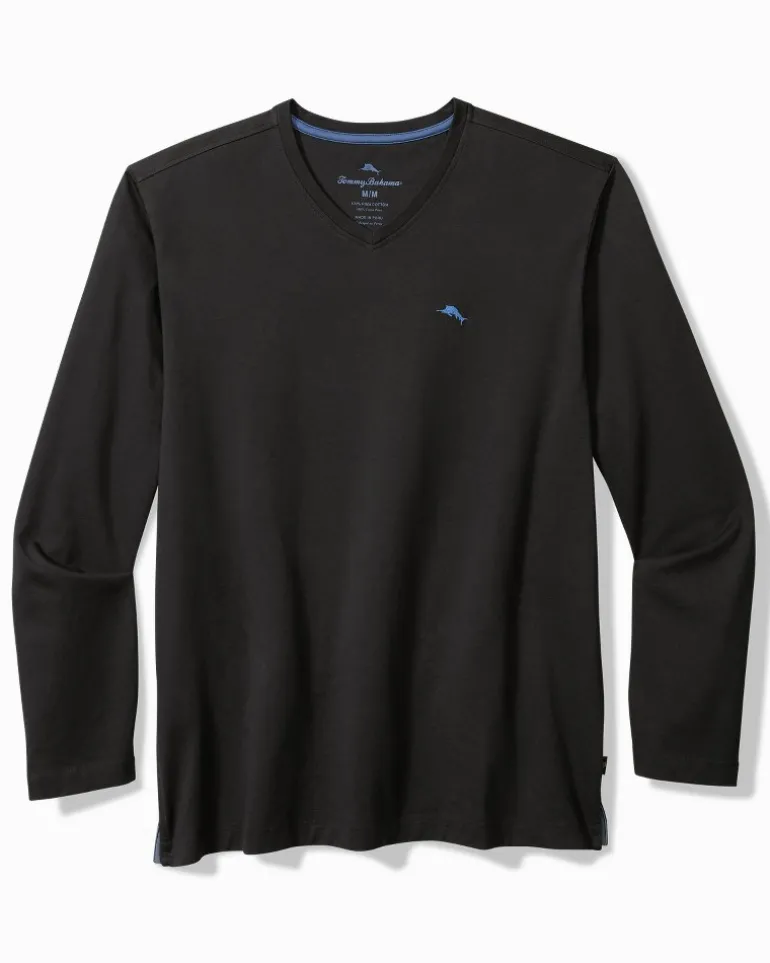 Flash Sale Tommy Bahama Bali Skyline Long-Sleeve V-Neck T-Shirt Black