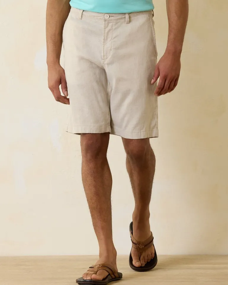 Hot Tommy Bahama Beach Coast Linen-Blend Flat-Front 10-Inch Shorts Stone Khaki