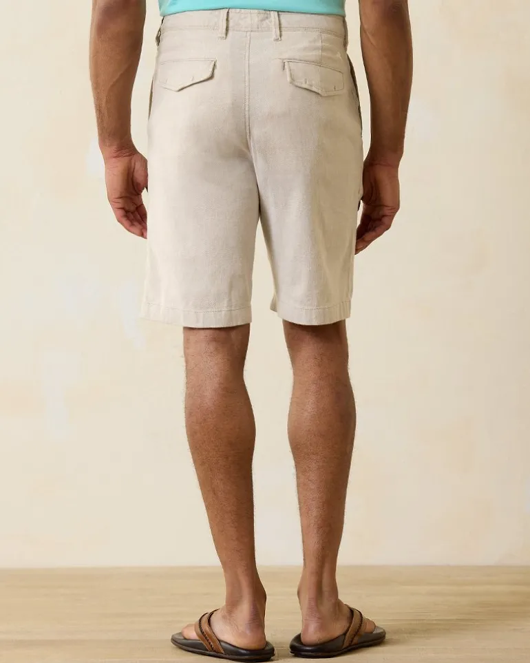 Hot Tommy Bahama Beach Coast Linen-Blend Flat-Front 10-Inch Shorts Stone Khaki