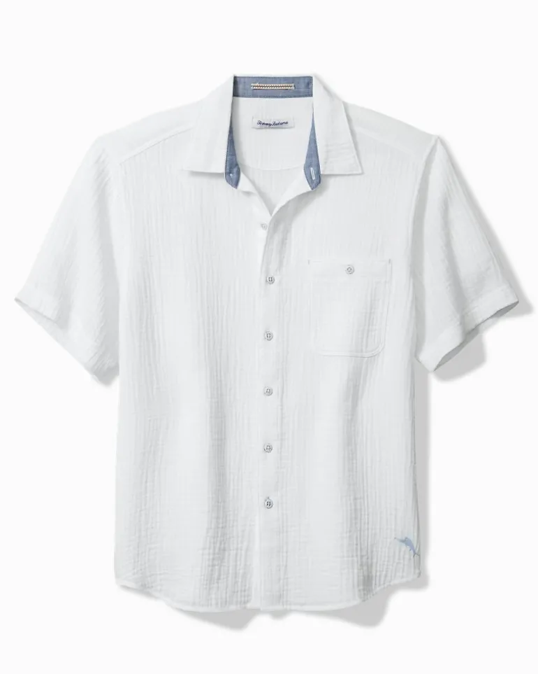 Outlet Tommy Bahama Beachside Cotton Cruiser Short-Sleeve Shirt White