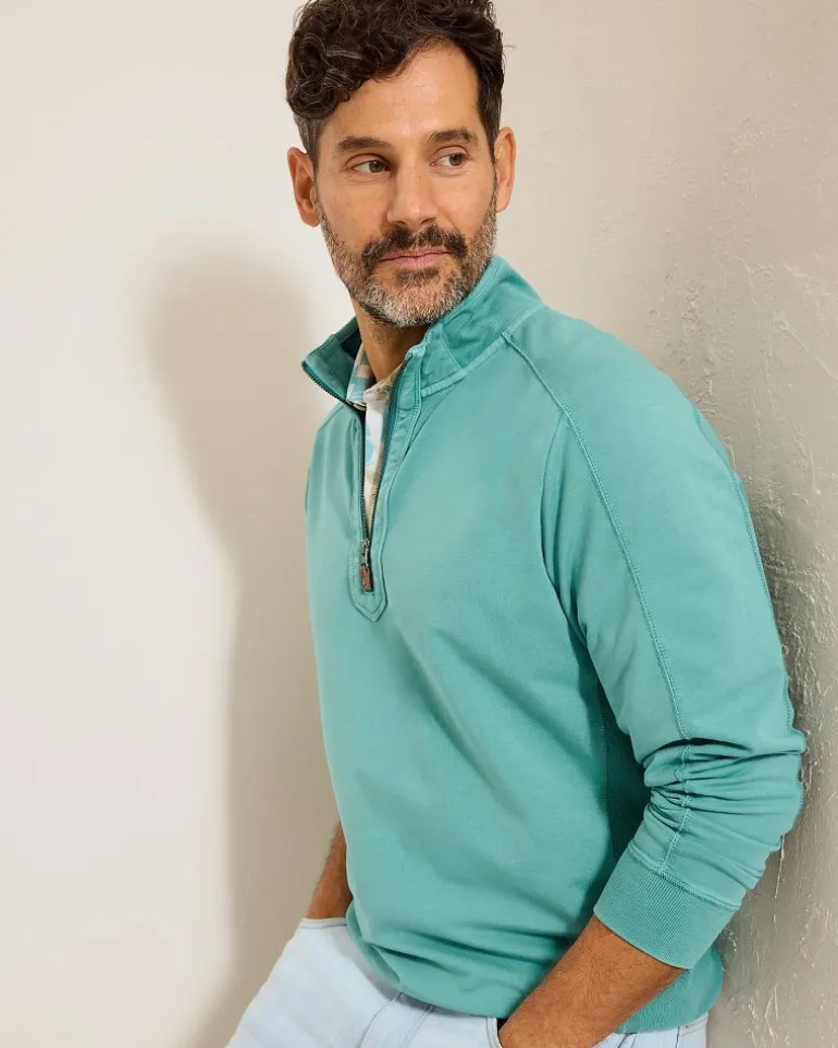 Store Tommy Bahama Ben & Terry Half-Zip Sweatshirt Bristol Blue