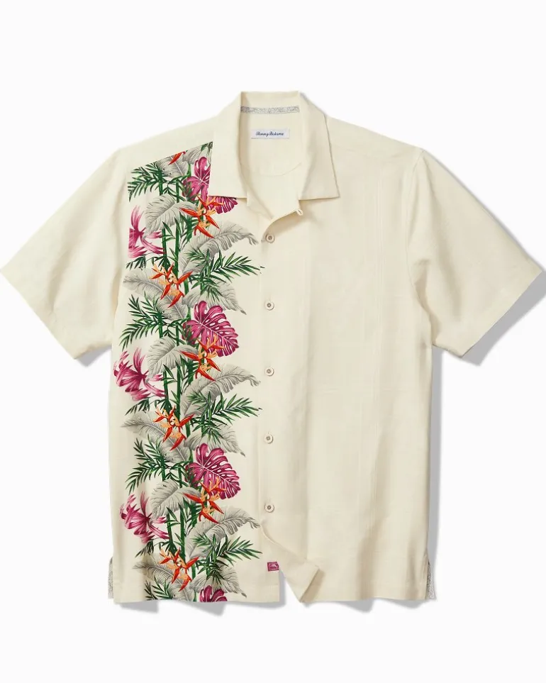 Best Sale Tommy Bahama Bloom Terrace Silk Camp Shirt Vanilla Ice