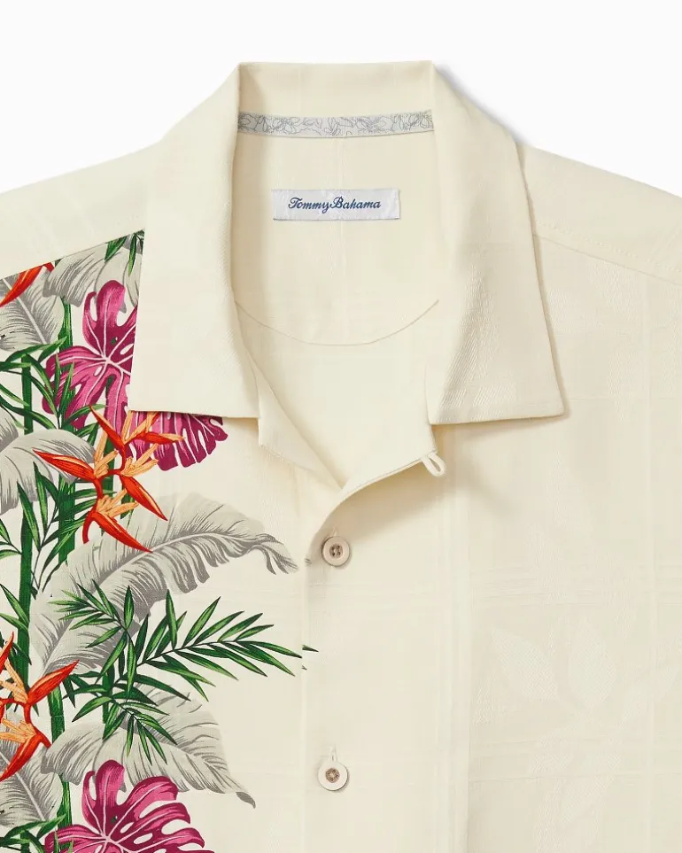 Best Sale Tommy Bahama Bloom Terrace Silk Camp Shirt Vanilla Ice