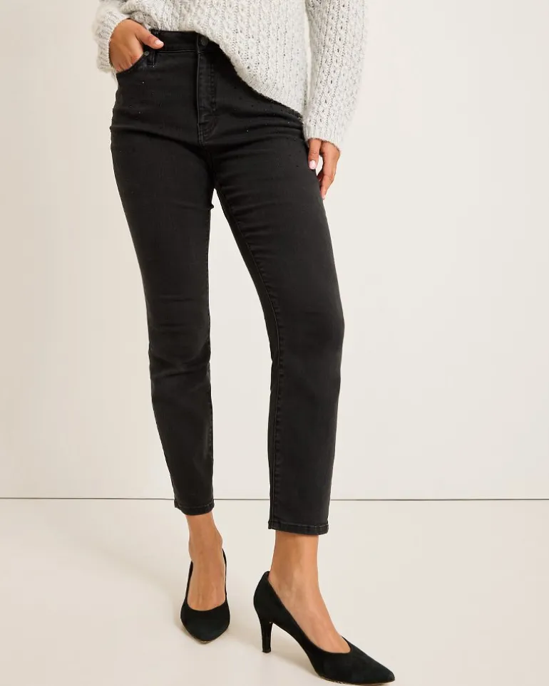 Best Sale Tommy Bahama Boracay® Beach Sparkle High-Rise Skinny Ankle Jeans Coastal Black Wash