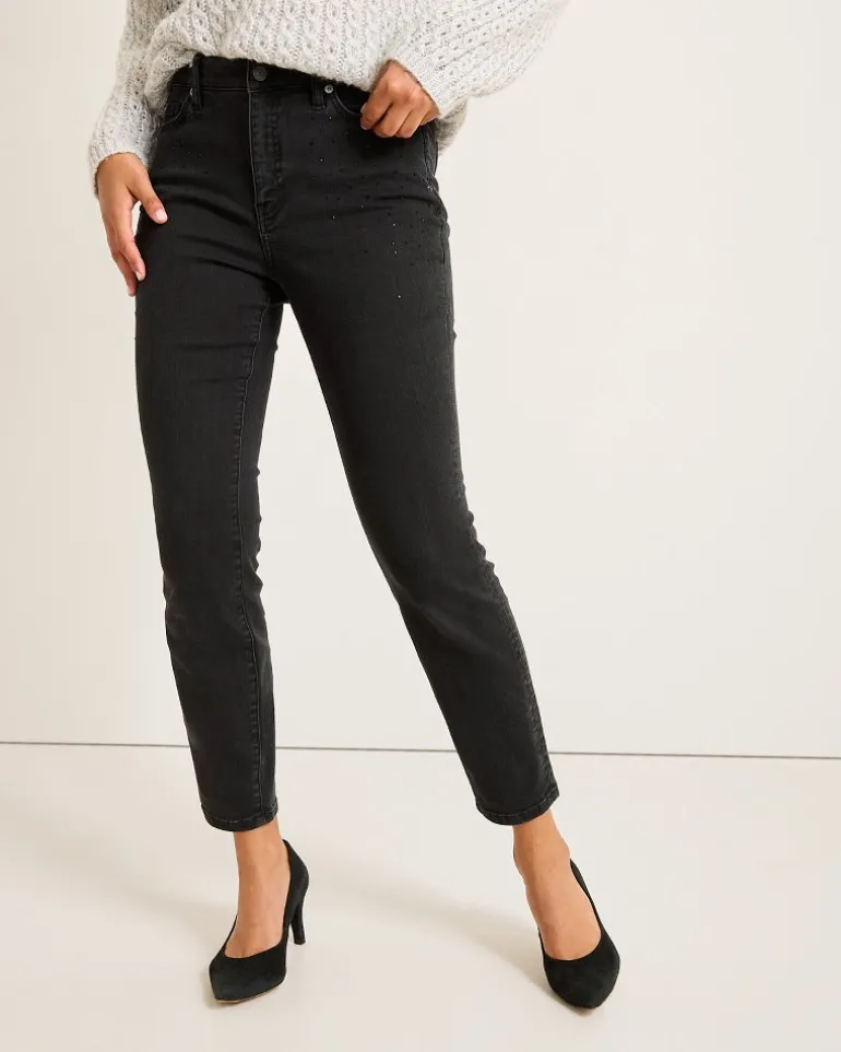 Best Sale Tommy Bahama Boracay® Beach Sparkle High-Rise Skinny Ankle Jeans Coastal Black Wash