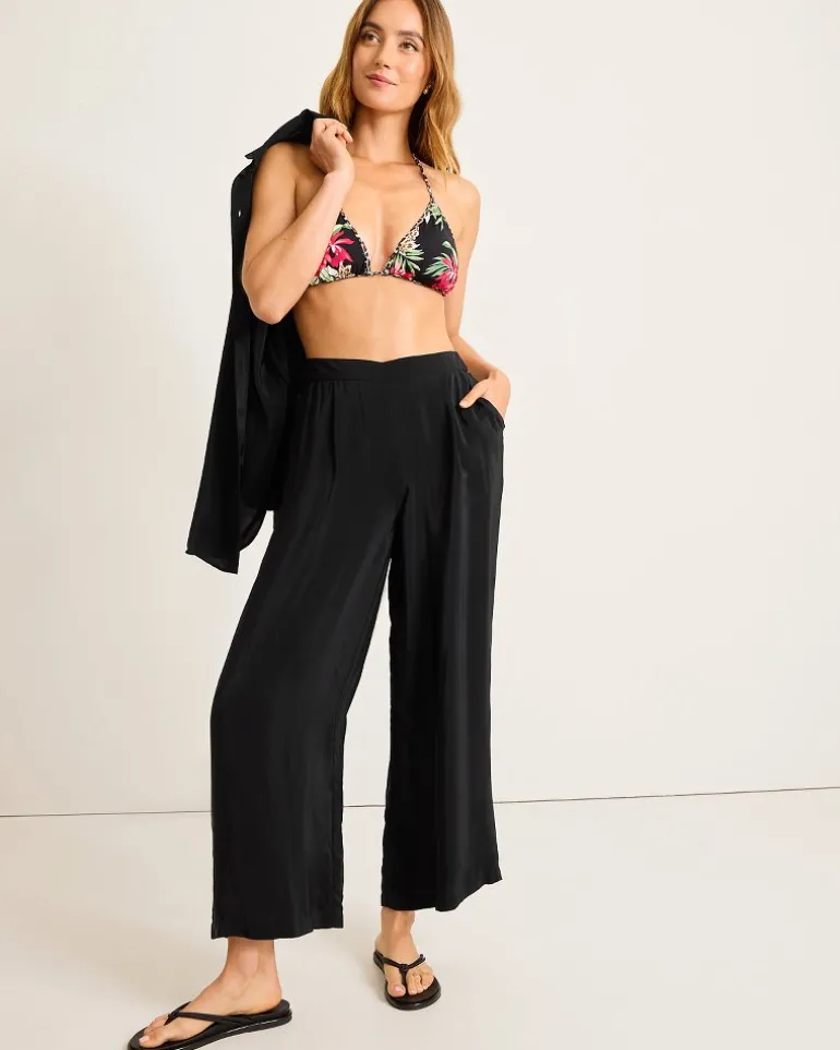 Discount Tommy Bahama Calypso Crepe Beach Pants Black