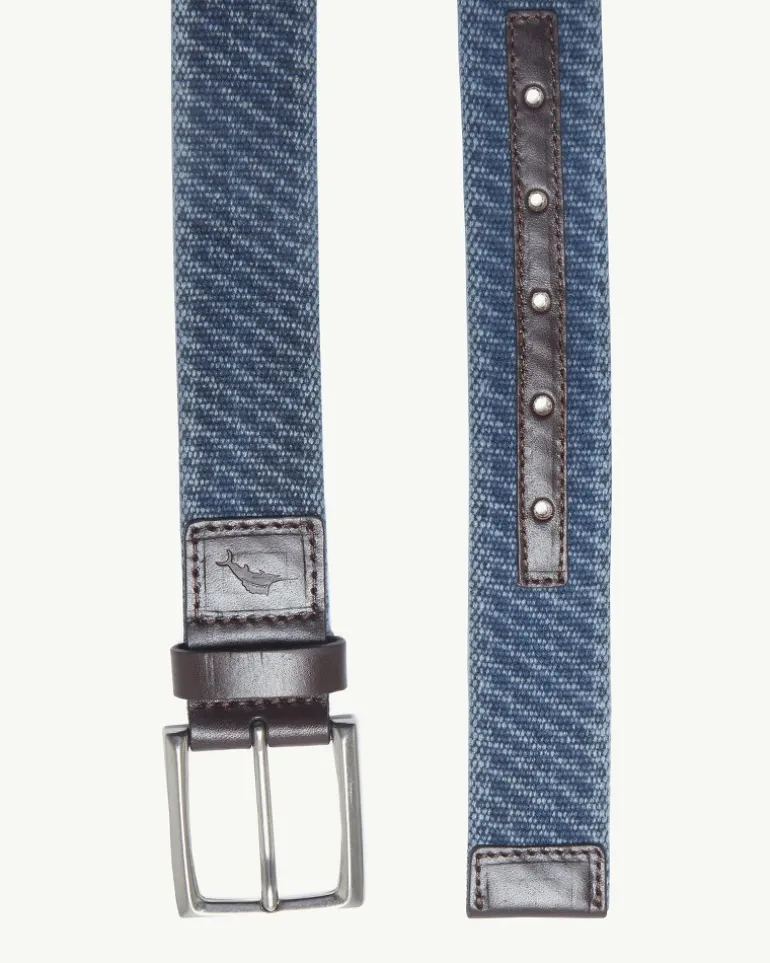 Sale Tommy Bahama Canvas Webbed Belt Navy