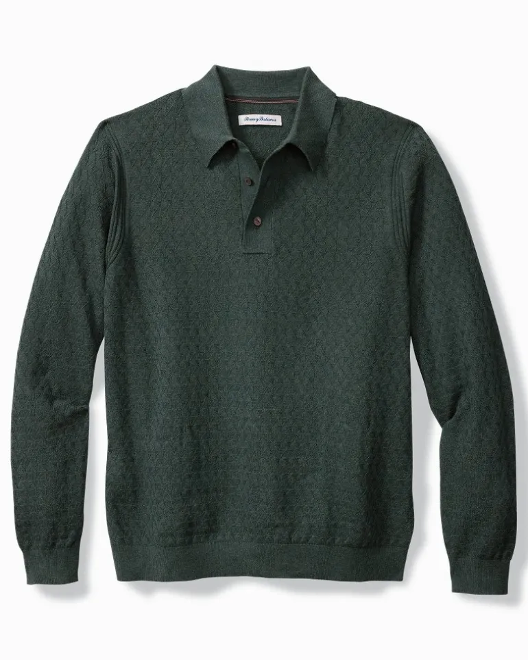 Flash Sale Tommy Bahama Capital Cable Sweater Polo Juniper