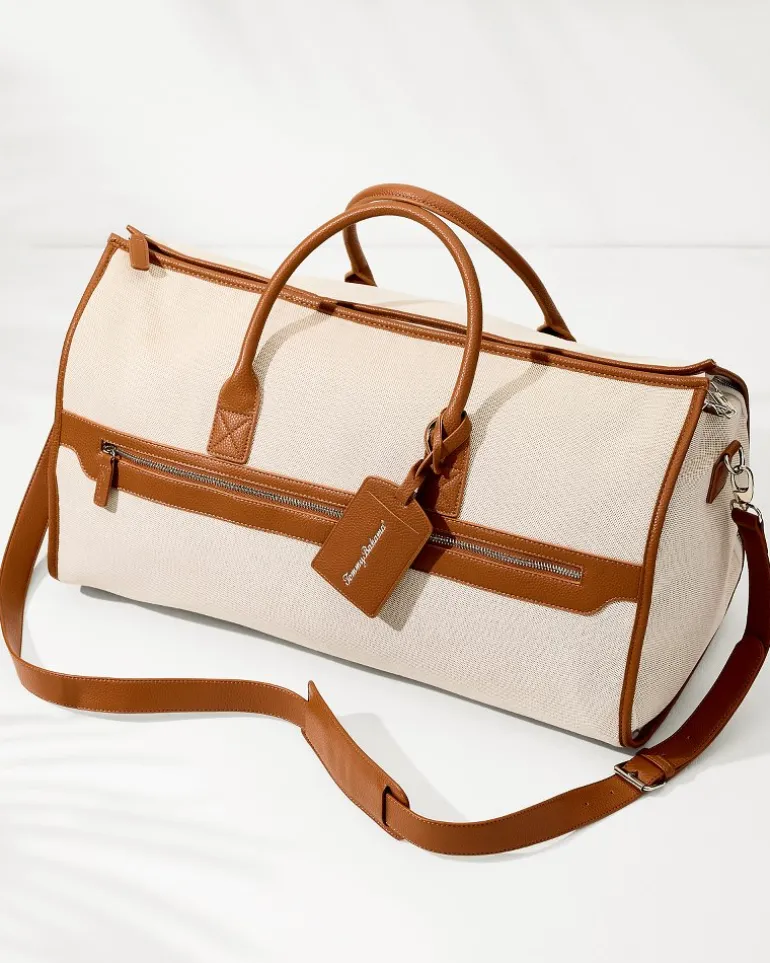 Clearance Tommy Bahama Capri Tan 2-in-1 Garment Duffel Bag Brown