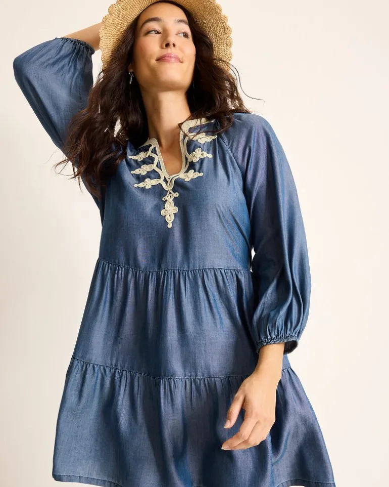 Outlet Tommy Bahama Embroidered Coverup Dress Chambray