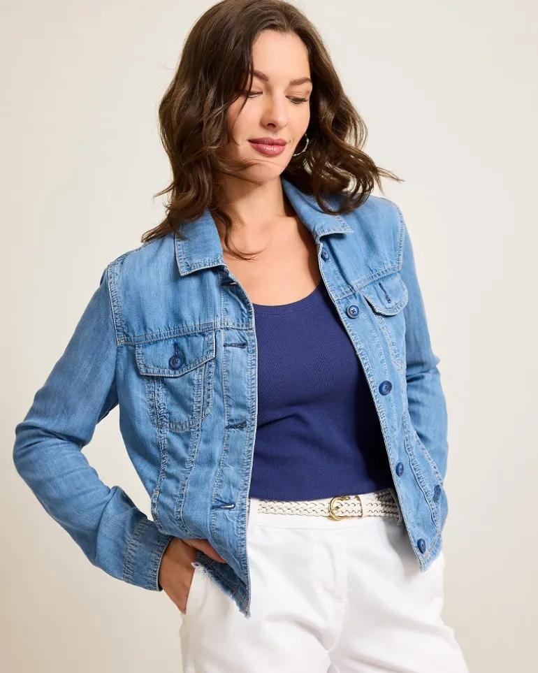 Store Tommy Bahama Chambray O'lei Jacket Med Indigo Wash