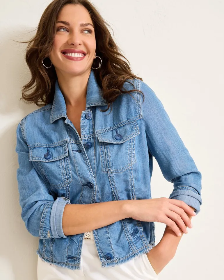 Store Tommy Bahama Chambray O'lei Jacket Med Indigo Wash