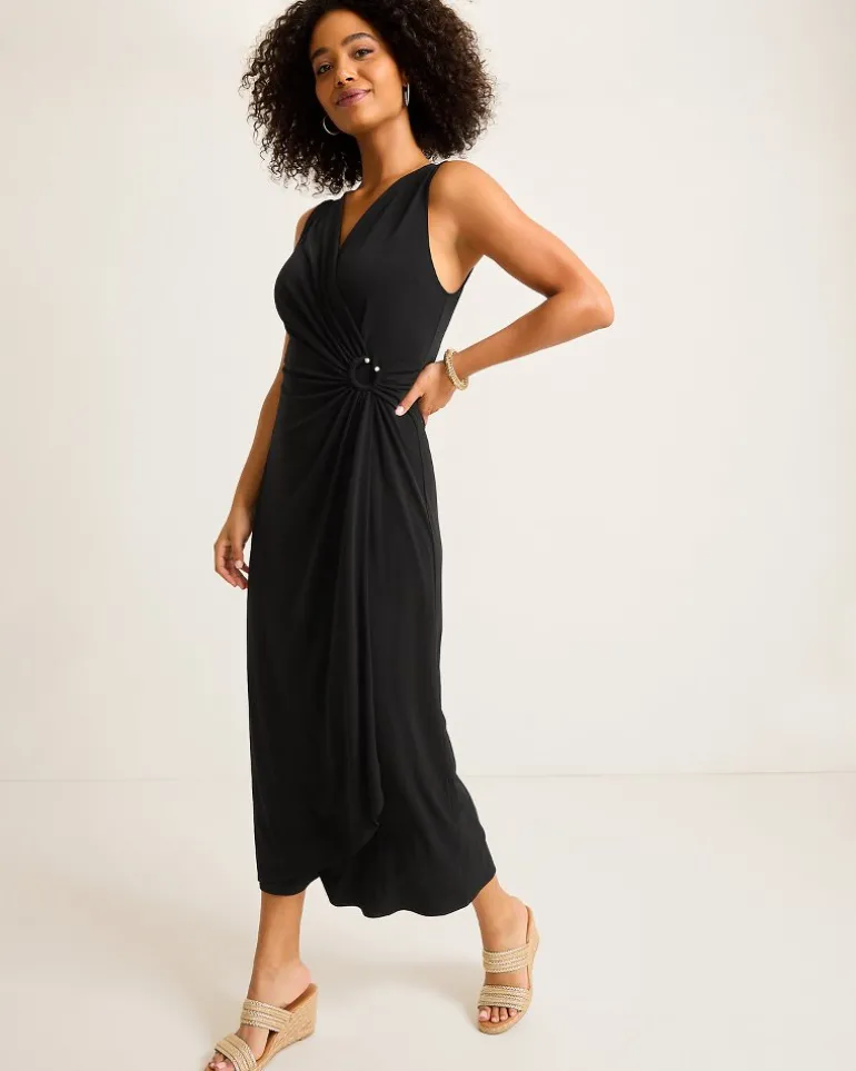 Store Tommy Bahama Clara Glimmer Maxi Wrap Dress Black