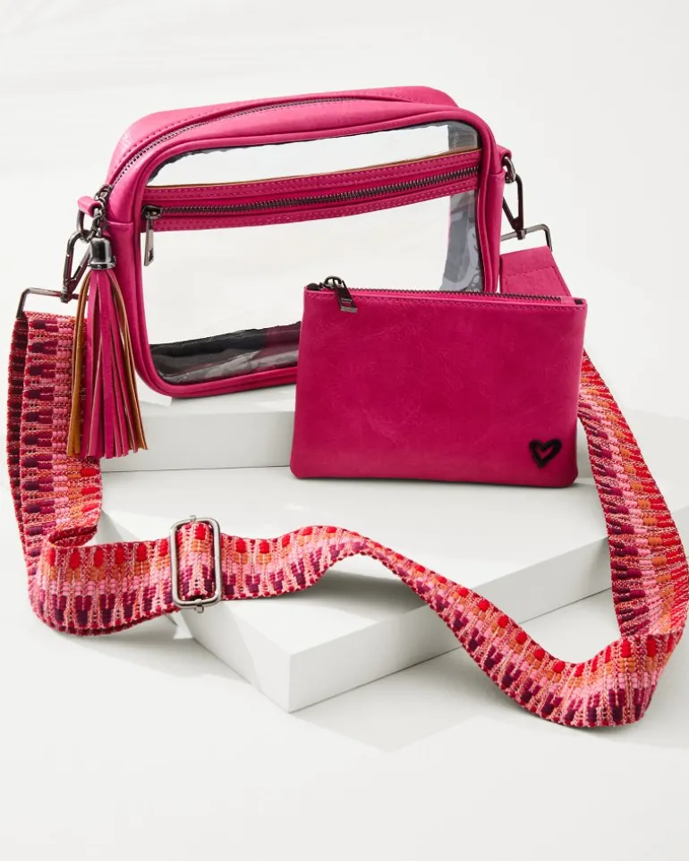 Cheap Tommy Bahama Clear Crossbody Stadium Handbag Pink