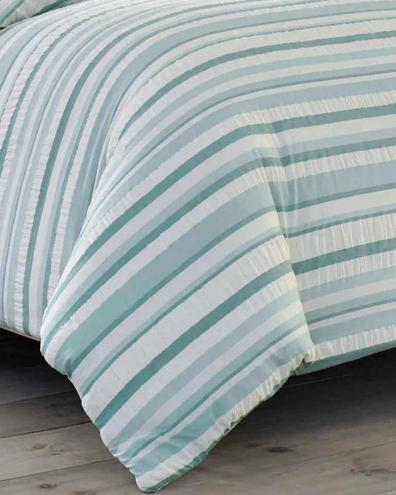 New Tommy Bahama Clearwater Cay 3-Piece Full/Queen Comforter Set Blue/Silver