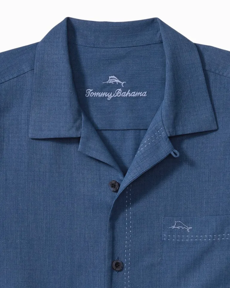 Shop Tommy Bahama Coastal Breeze Check IslandZone® Camp Shirt Dockside Blue