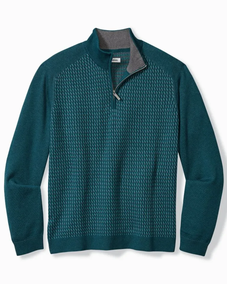 Online Tommy Bahama Coastal Shores Half-Zip Sweater Seaway