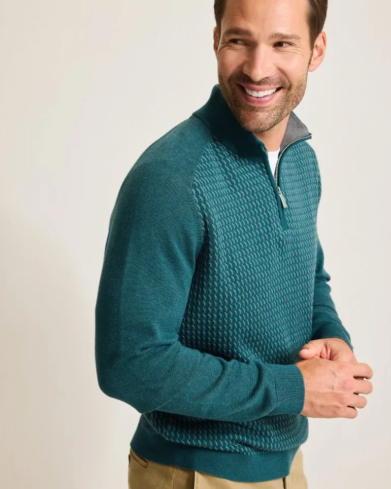 Online Tommy Bahama Coastal Shores Half-Zip Sweater Seaway